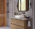 ARS Black concealed washbasin faucet and ARS Black triple-function shower column.