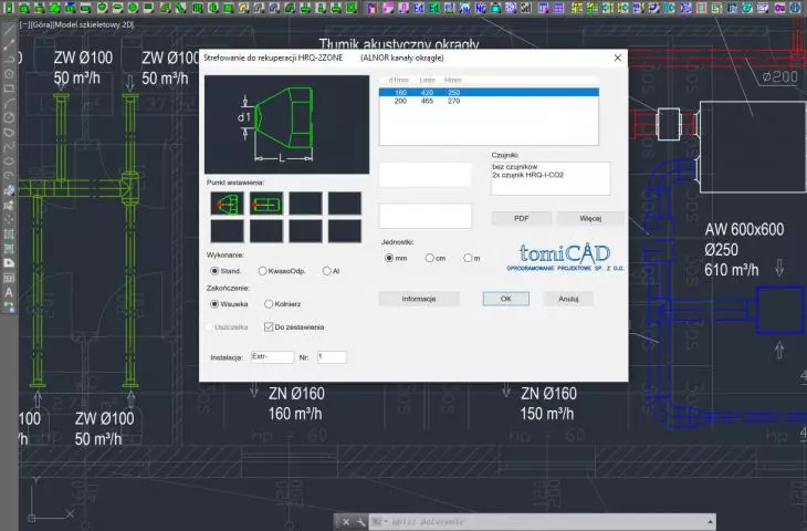 The FANS program allows you to precisely select products for your installation