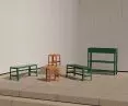 Bench, stools and planter from the Fold collection - both outdoor and indoor.