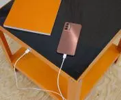 Charging sockets and PV panel in the DADO table.