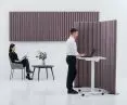 From left: AcuStixx modular free-standing baffle system, AcuPro modular acoustic wall panel system