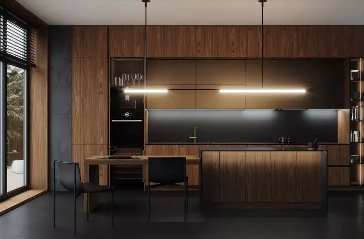 Products used in the arrangement: DUROPAL COMPACT countertop U12000 XP Volcanic Black.