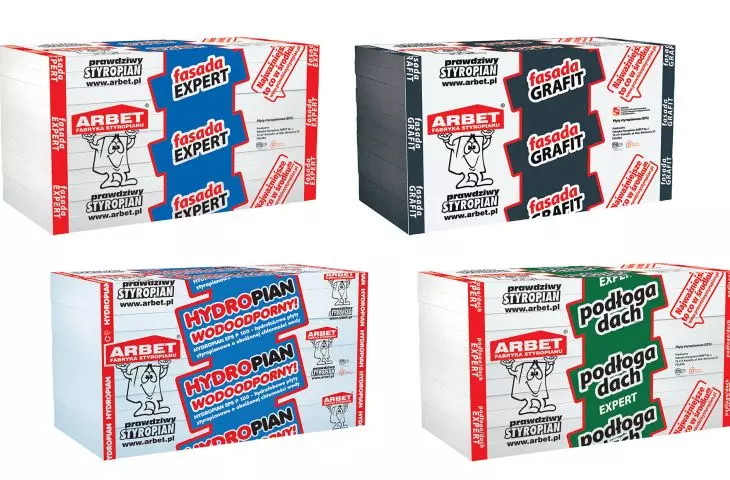 Przykładowe produkty Fabryki Styropianu ARBET