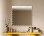 Decorative mirror in gold frame BISCUIT SQUARE FRAMED