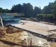 Concrete slabs with white concrete technology