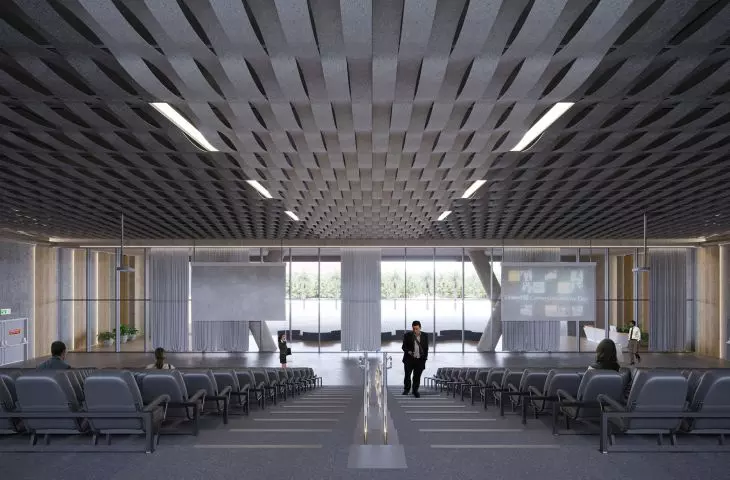 Nowy sufit HeartFelt® Origami Weave Fot. Hunter Douglas Architectural