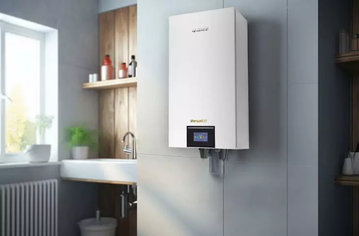 Versati Split heat pumps have a built-in 3-way valve for quick installation of a hot water tank