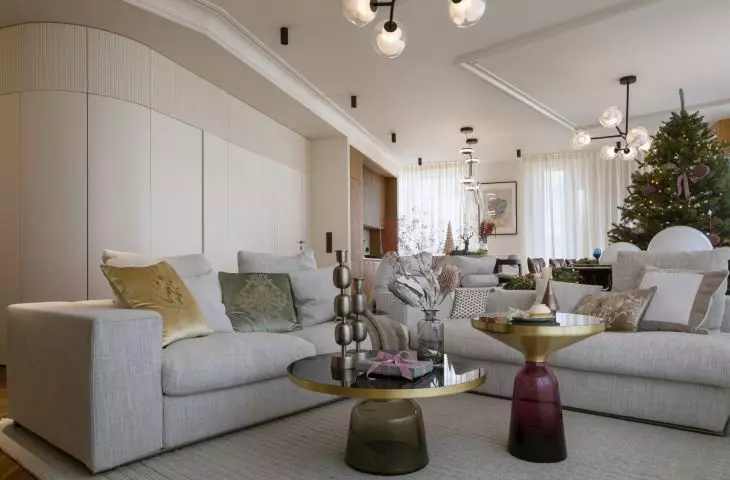 The centerpiece of the lounge area is a corner sofa