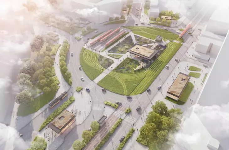Wiatraczna traffic circle, previous concept