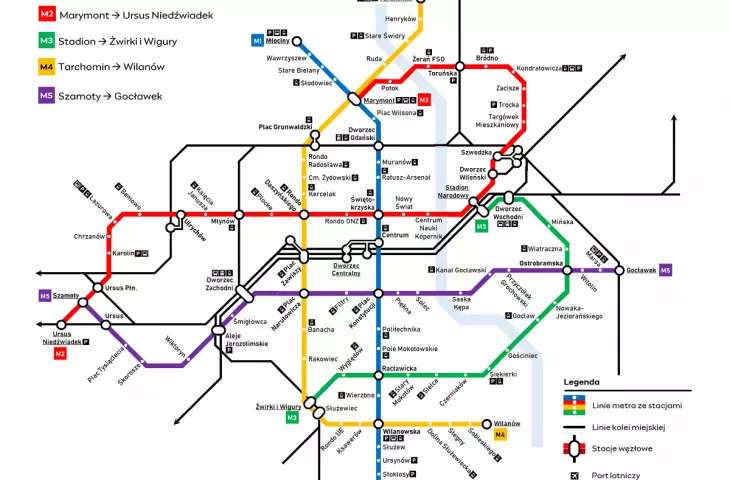 Master plan for Warsaw's subway network until 2050