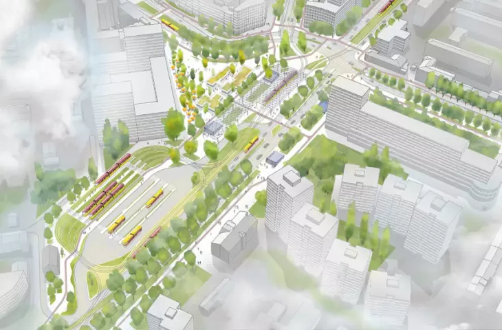 Wiatraczna traffic circle, current concept