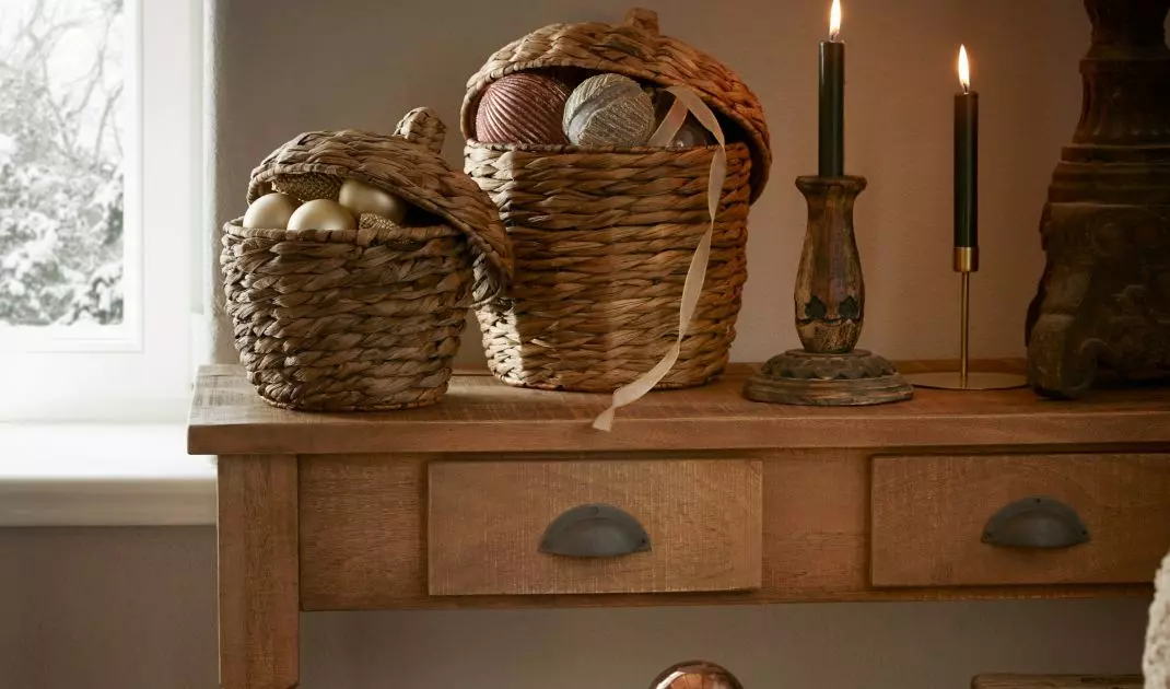 If you like natural decorations, use a basket