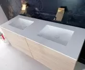 Washbasins integrated into the countertop