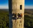 Reinforcement of reinforced concrete structure of technical tower