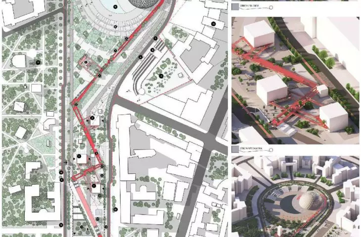 Projekt budynku wysokościowego wraz z przebudową Placu Wolności w Charkowie