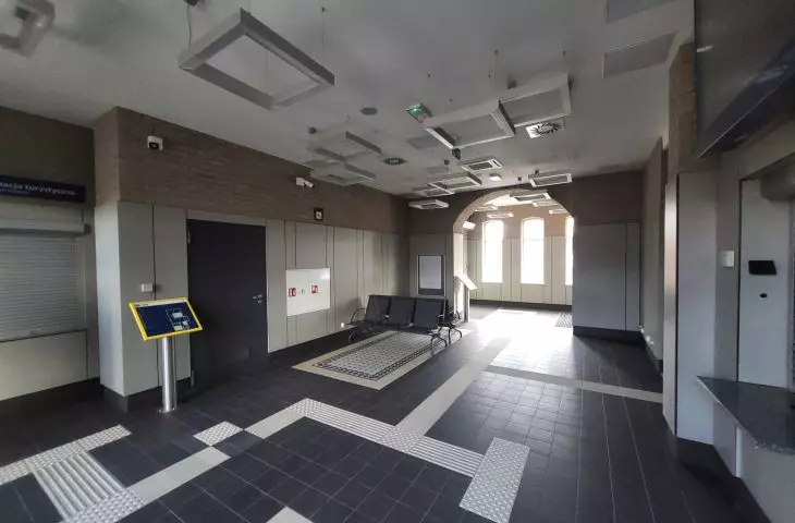 Interior of the train station in Puck after reconstruction