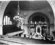 dawna synagoga w Poznaniu przy ul. Wronieckiej i Stawnej, wnętrze, stan sprzed 1940 roku  