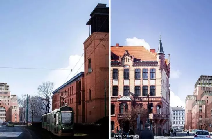 Concept for the reconstruction of the former synagogue in Poznan, designed by Przemyslaw and Iwo Borkowicz