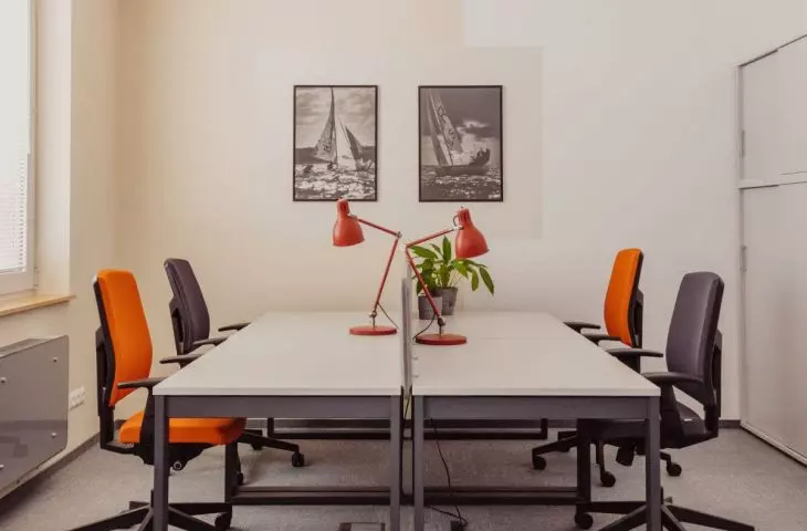 the color scheme of the project is centered around a range of gray and beige, the colors flow seamlessly from the walls to the ceiling, creating geometric compositions