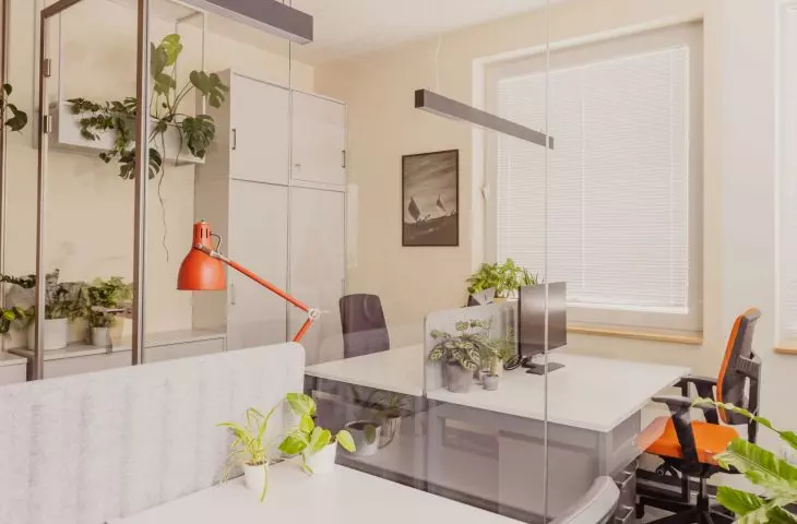 greenery appears throughout the building