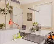 greenery appears throughout the building