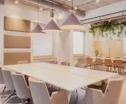 Separated by a glass wall, spaces can be customized to meet flexible needs
