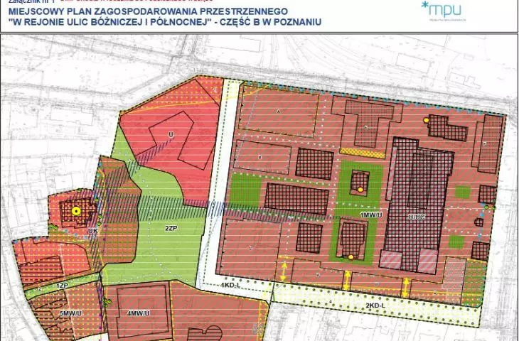 Miejscowy plan zagospodarowania przestrzennego w rejonie ulic Bóżniczej i Północnej w Poznaniu, część B, projekt z 22.12.2023
