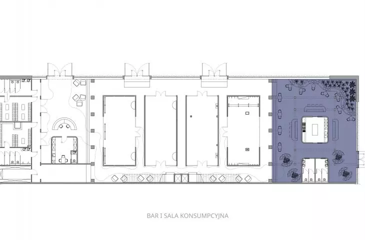Rzut baru i sali konsumpcyjnej