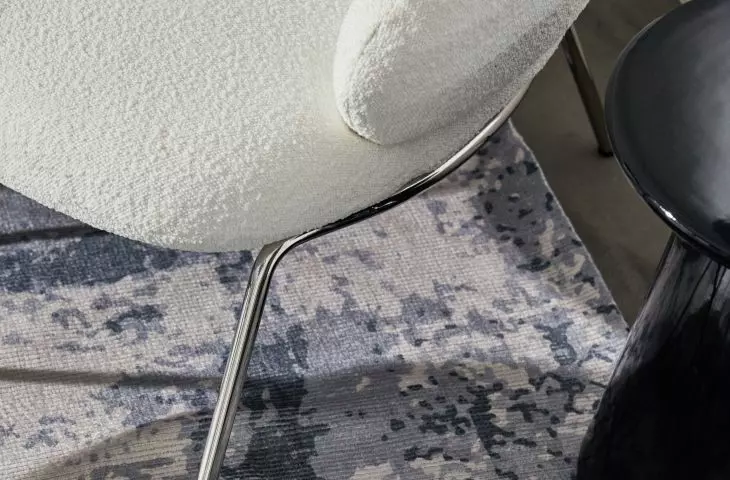 Quality textiles will warm up the austere character of the interior