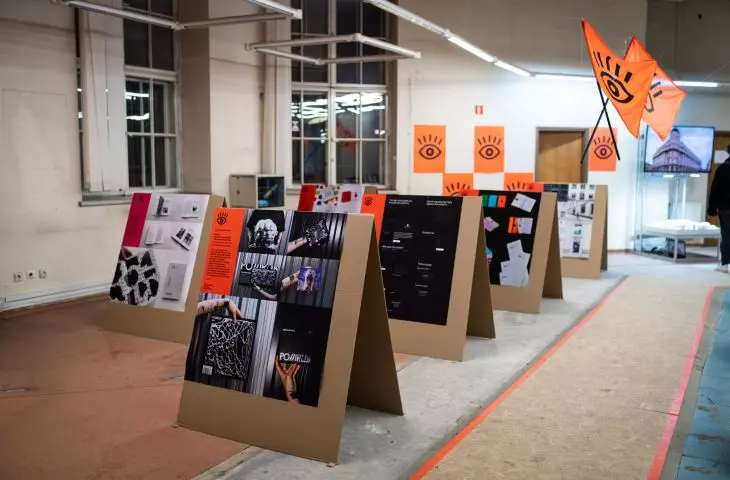View of the exhibition presenting diploma theses defended in the course of Visual Communication. 