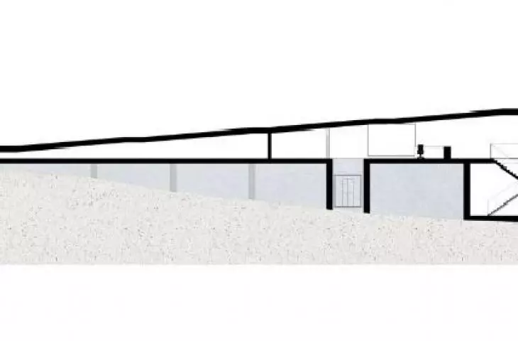 Flow Shelter, przekrój części nadwodnej 
