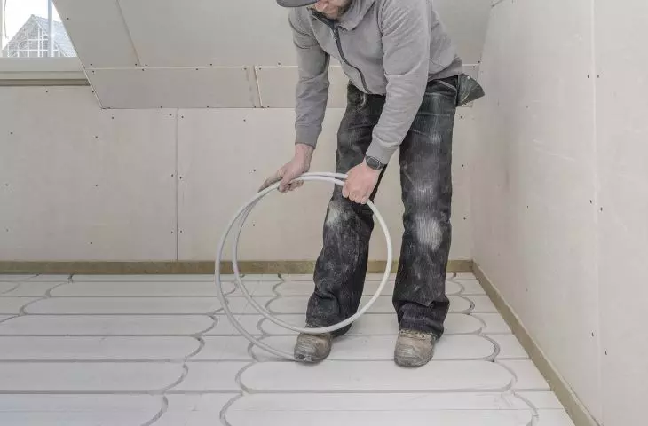 Laying of composite pipes with a diameter of 16 mm