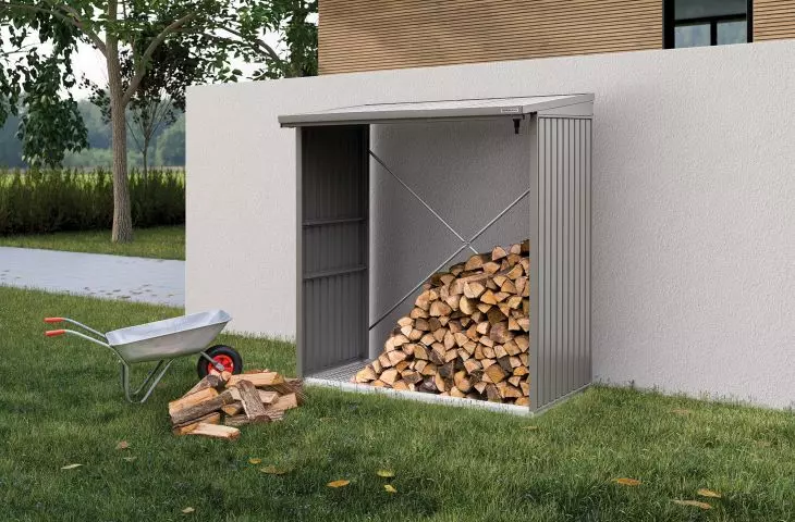 Classic firewood rack, RAL 7035 color
