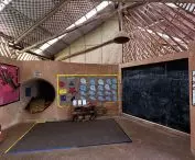 no two classrooms in the school are the same; in each there are niches where students can rest