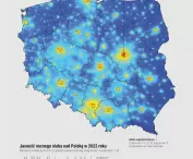 jasność nocnego nieba nad Polską w 2022 roku