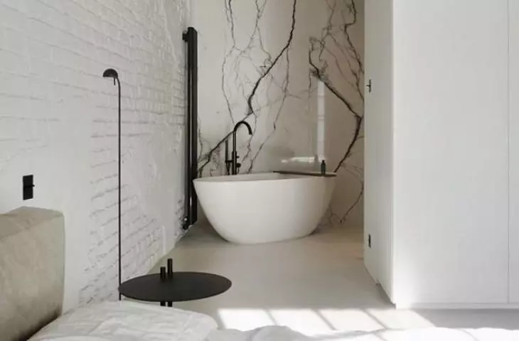 Freestanding bathtub turns bedroom into bath salon
