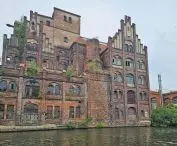 Szczecin Venice is a complex of waterfront buildings rising picturesquely directly out of the river