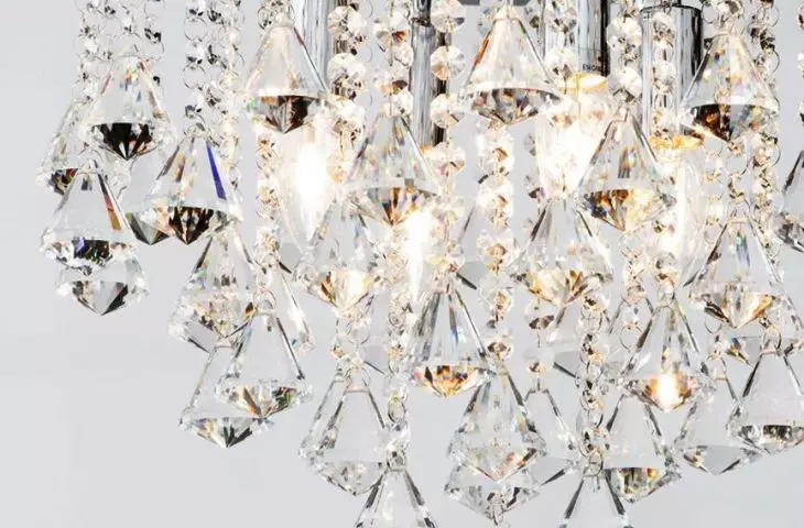 A crystal chandelier is a classically elegant piece of