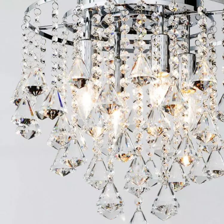 A crystal chandelier is a classically elegant piece of