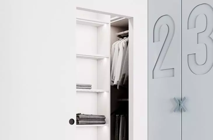 In the room there is a capacious closet