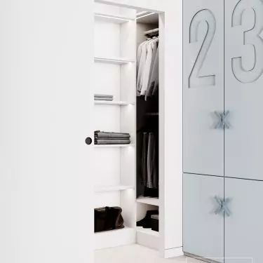 In the room there is a capacious closet