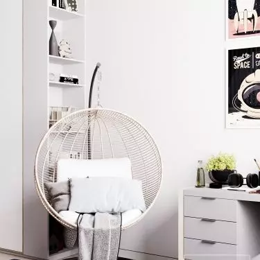 A swing was placed near the desk
