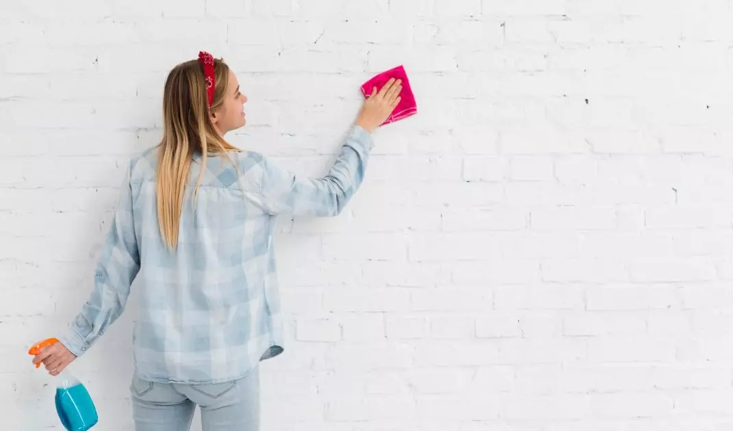 A wall covered with stain-resistant paint just needs to be cleaned with water and mild detergent