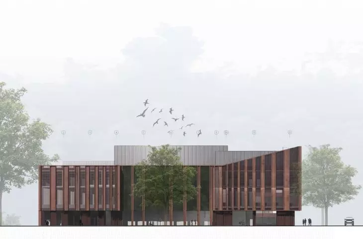 Museum of Sound, elevation from the side of the City Moat
