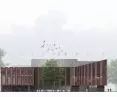 Museum of Sound, elevation from the side of the City Moat