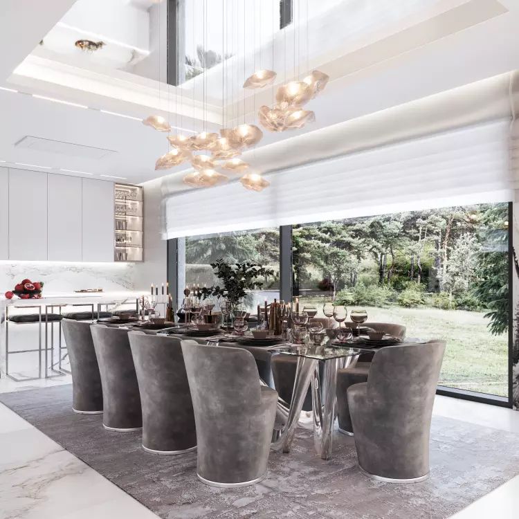 Thanks to large glazing in all rooms, we can admire nature