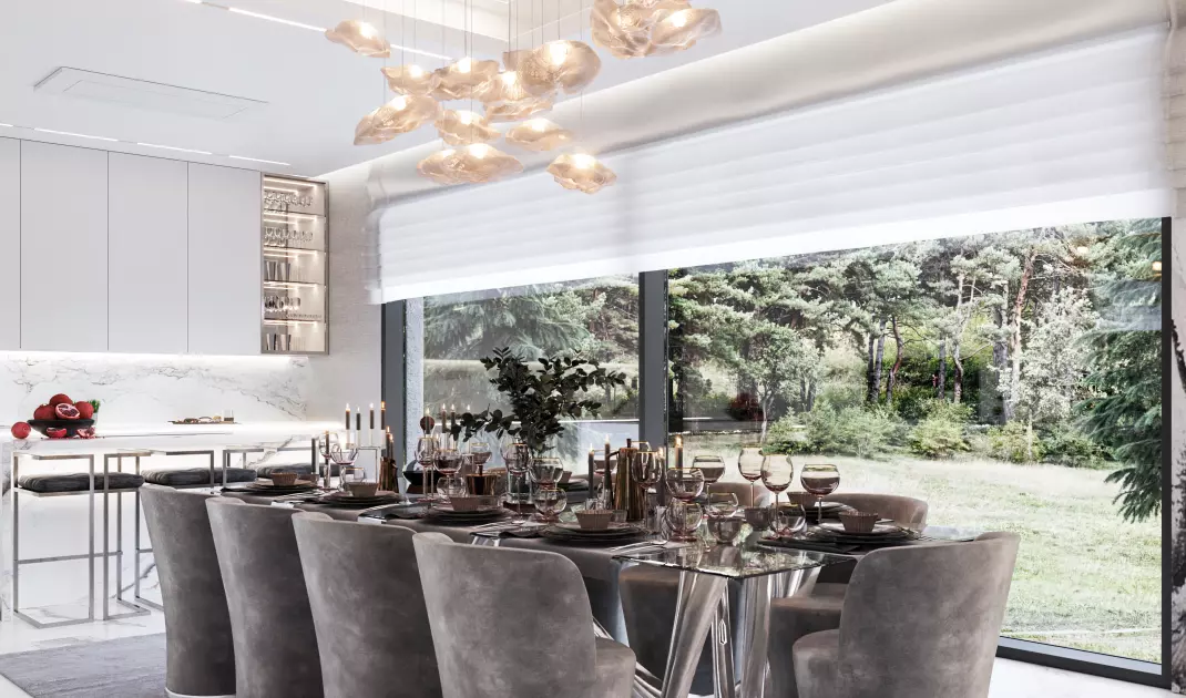 Thanks to large glazing in all rooms, we can admire nature