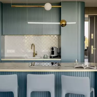 Fluted fronts are often used in kitchens