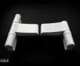 Zawiasy PCV EXL 2 i 3 skrzydełkowy RAL9016 - EXL hinges 2 and 3 wing RAL9016