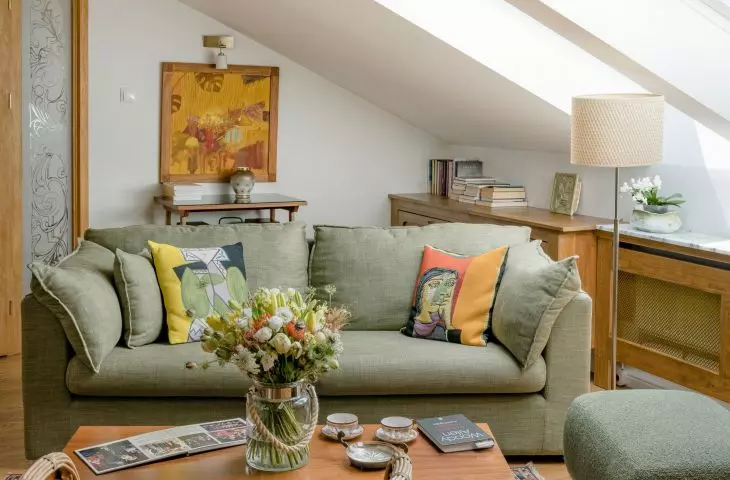 The architect introduced color to the interior